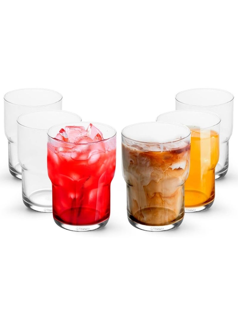 أيكيا طقم أكواب زجاجية قابلة للتكديس من ايكيا - 6 قطع، أكواب شفافة سعة 170 مل للماء والعصير والمشروبات الباردة، سهلة التنظيف - Image 1